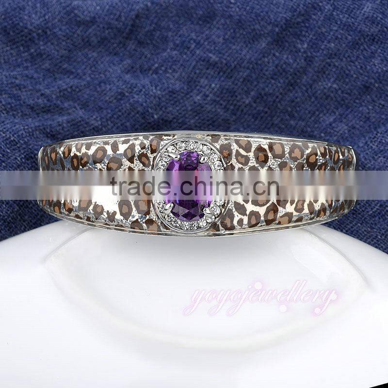 Purple crystal 18k gold plus size bangle jewelry bangle