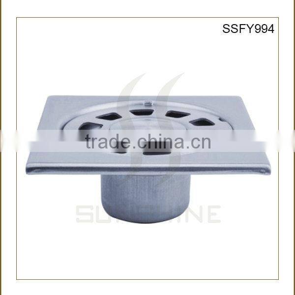 SSFY994 Bathroom and toilet square stainless steel floor drain installation