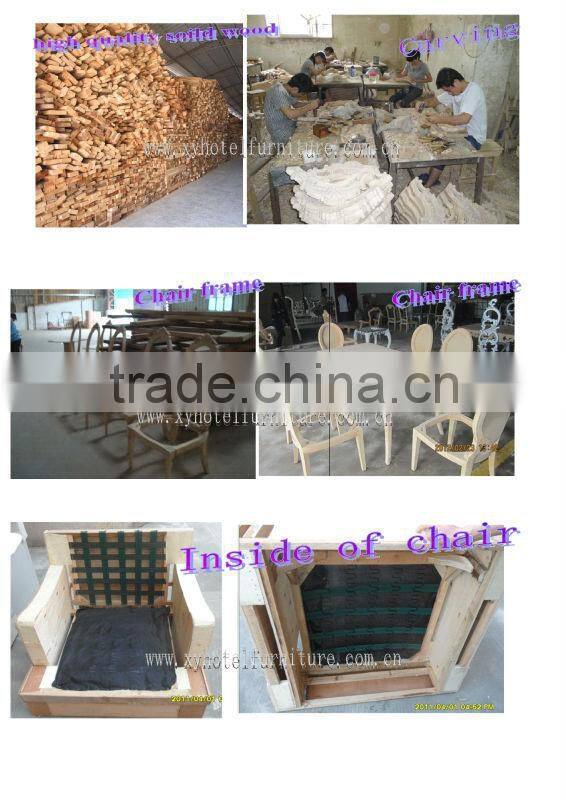 White carving frame fabric cover eventing sofa XW1027