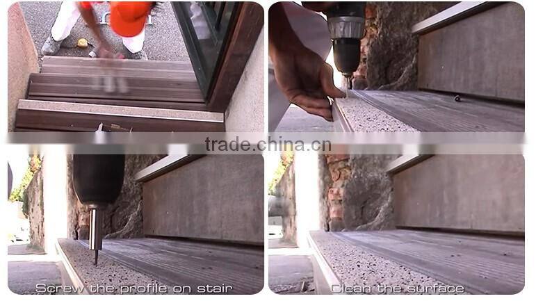 L shape aluminum floor stair nosing strips for indoor stair