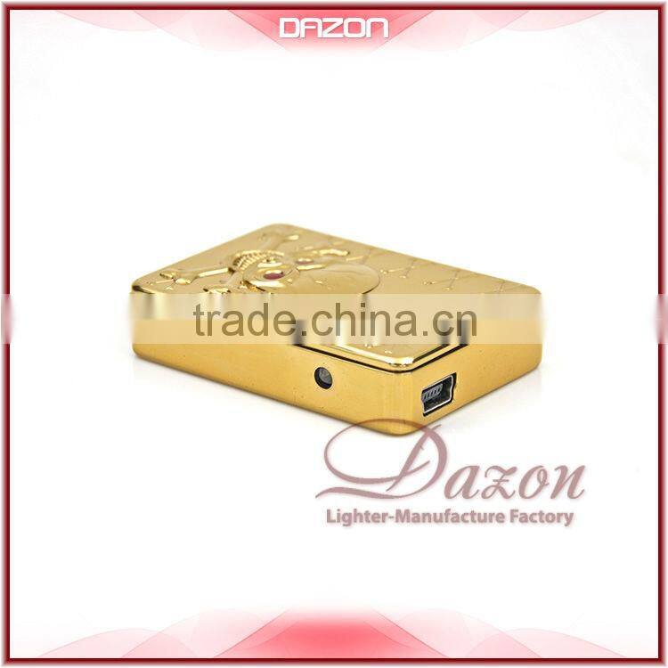 Skull Square Rechargeable Battery USB Electric Lighter