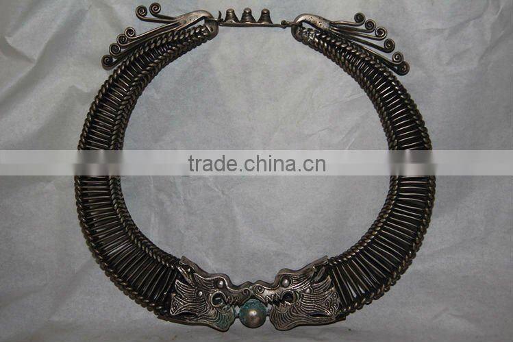 Chinese antique tibetan silver necklace