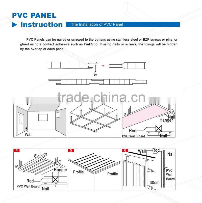 Printing And Hot Stamping Foil PVC Panel for Ceiling