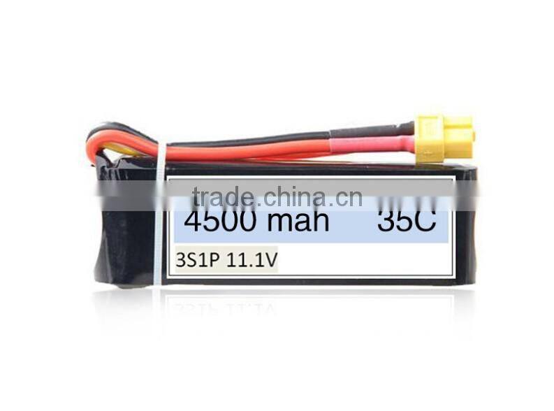 Rechargeable RC Li-polymer battery Pack 11.1V 4500mAh 3S continuous high rate 35C Quadcopter Drone