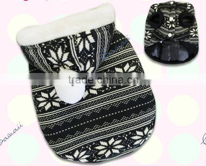 Red Christmas Fleece Dog Hoodie Clothes superwarm