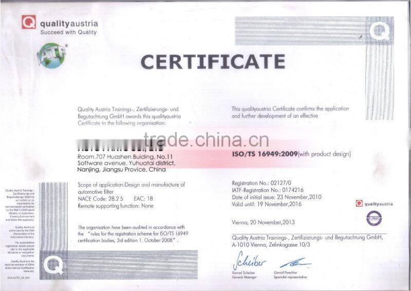 auto panel air filter for engine parts