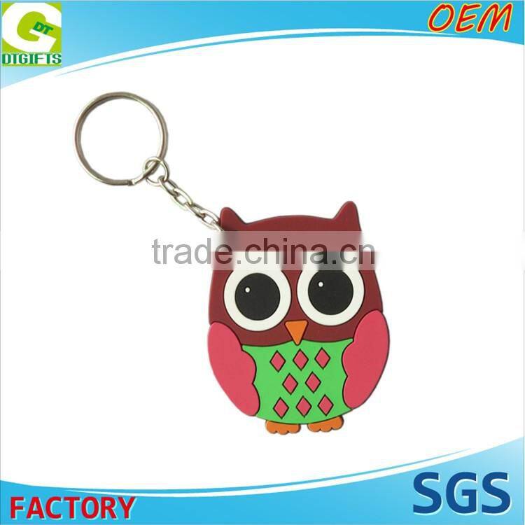 OEM 2D Or 3D Custom Design Rubber Keyring Or promotional Cartoon Rubber Keychain