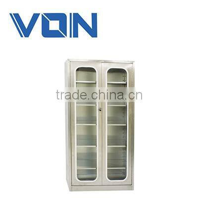 Medical instruments cabinet with stainless steel base