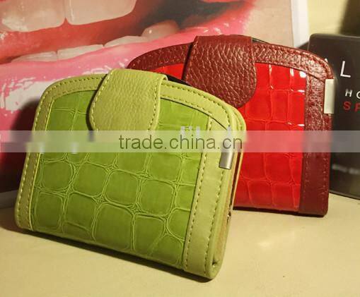 Colorful Women Croco Skin Ladies Small Purse Wallet