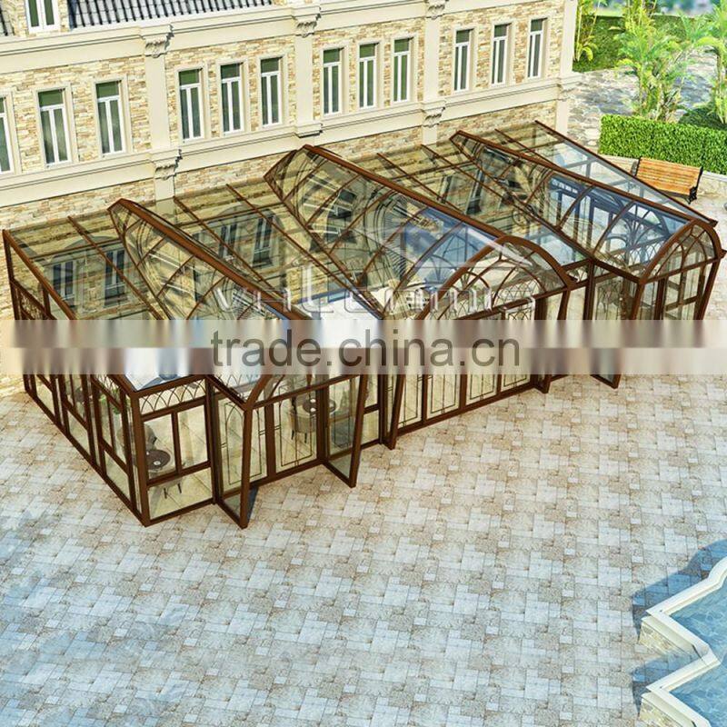 Outdoor glass winter garden,sunroom, green house