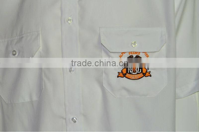 Silk decorate collar and cuff printed business man shirt