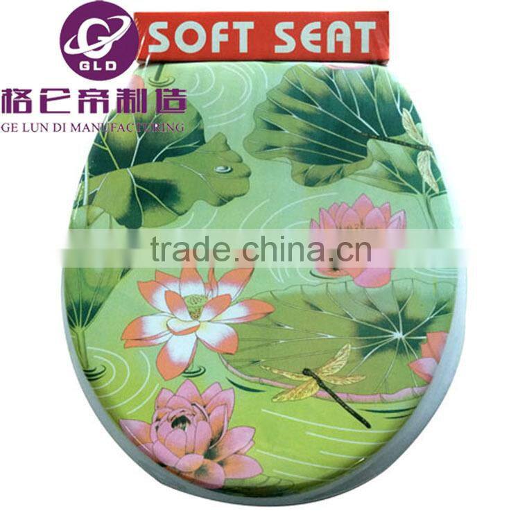 GLD Factory Adult printing pvc soft toilet seat cover with padding