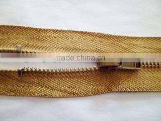 5# metal brass zipper antic-brass teeth zipper with anti-brass auto-lock slider jackert zipper