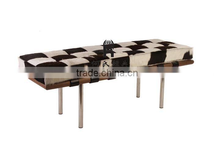 Barcelona bench in Cowhide 319-S-ponyskin