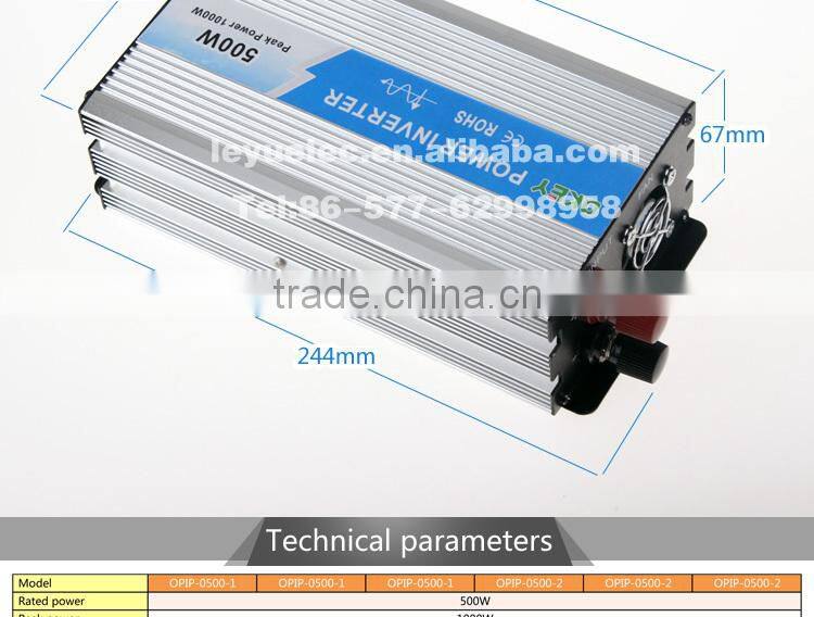 OPIP-500-1-12 CE 12V to 110V 120V pure sine wave 12v 110v 500w china power inverter