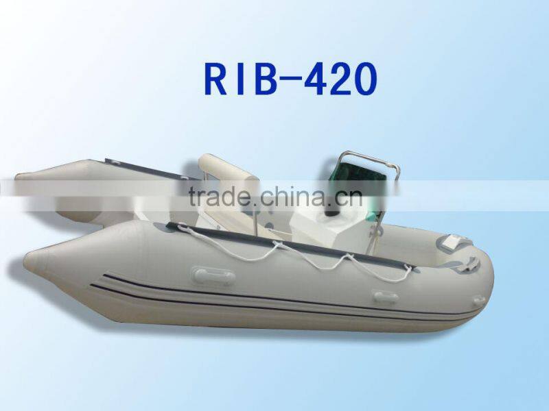 RIB420 boat with CE inflatable boat with rigid floor