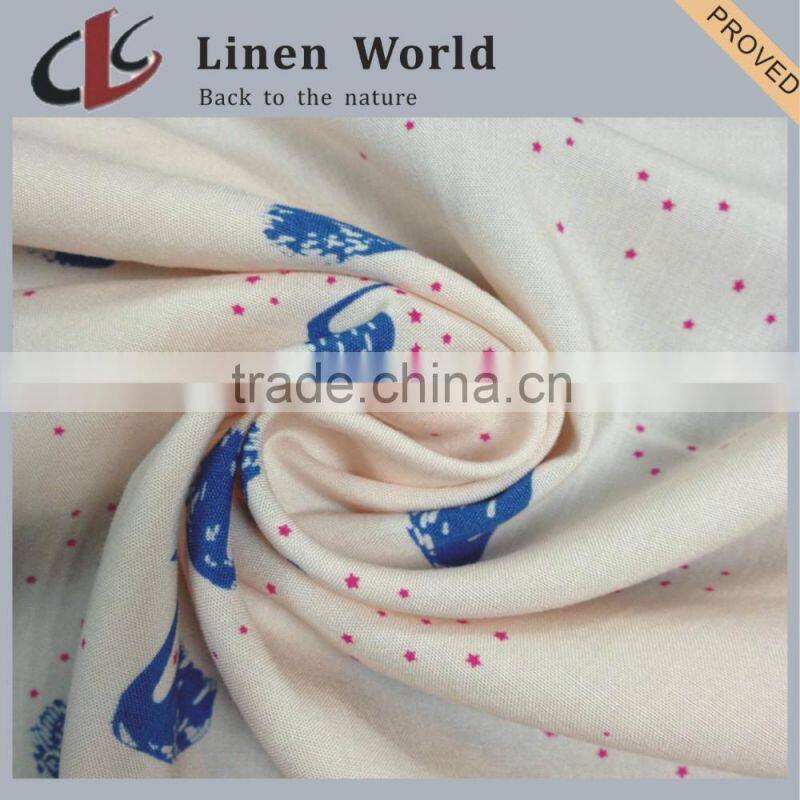 15s*15s High Quality Printed Linen Cotton Blend Fabric