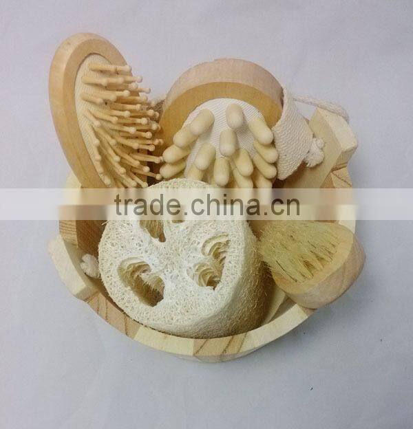 Natural Boar's Bristle Wooden Handle Bath Shower Body brush