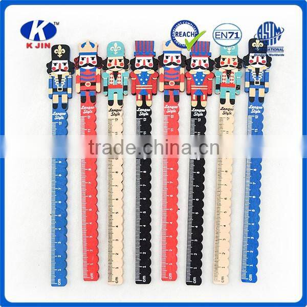 Hot promotional 12cm wood shaped ruler for children with high quality