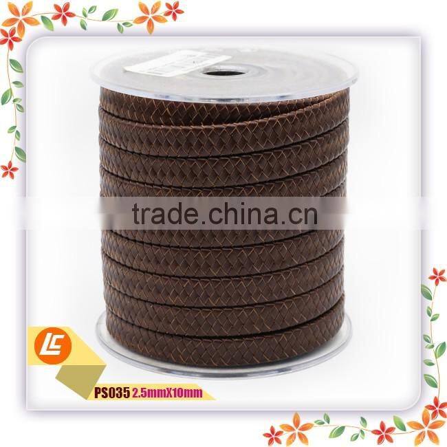 10mm width red peaceful braided cow leather cord for bracelets making