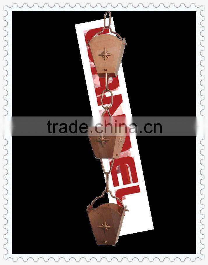 Copper gutter rain chain