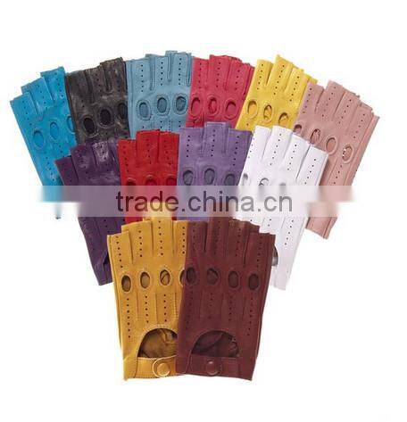 Top quality yellow motorcycle leather driving gloves supplier