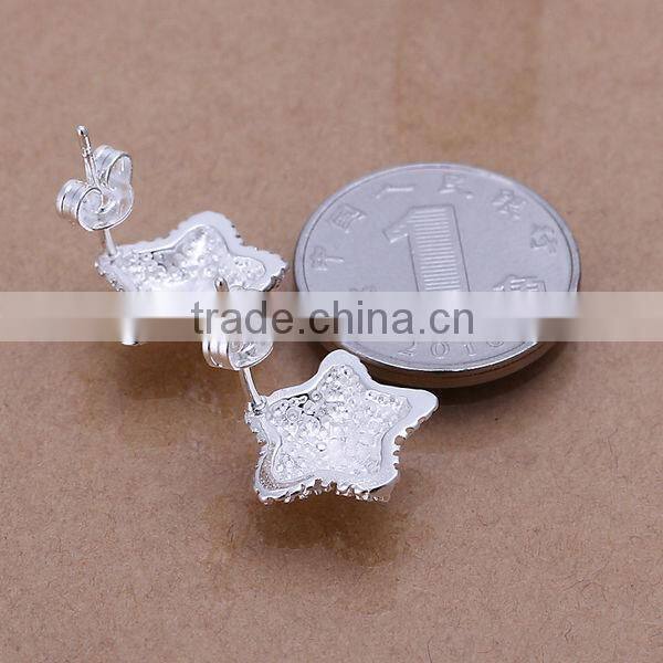 jewelry wholesale fashion women star stud earrings 925 silver