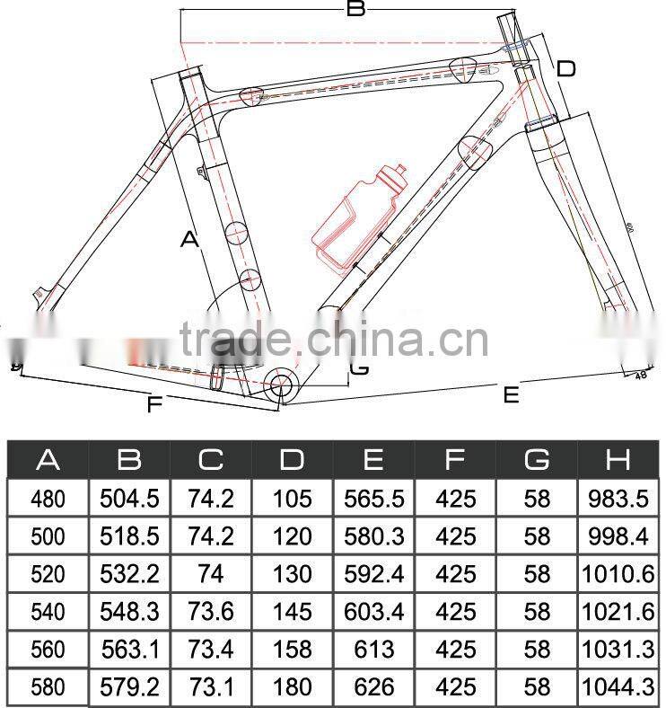 Disc brake carbon frame, cyclecross bike frame, CX bike frame FM059
