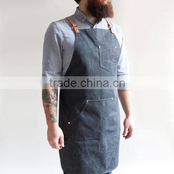 Duck Canvas Apron With Leather Strap