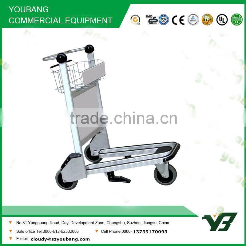 Hot sell 3 wheels aluminum alloy airport trolley with auto hand brake (YB-AT01)