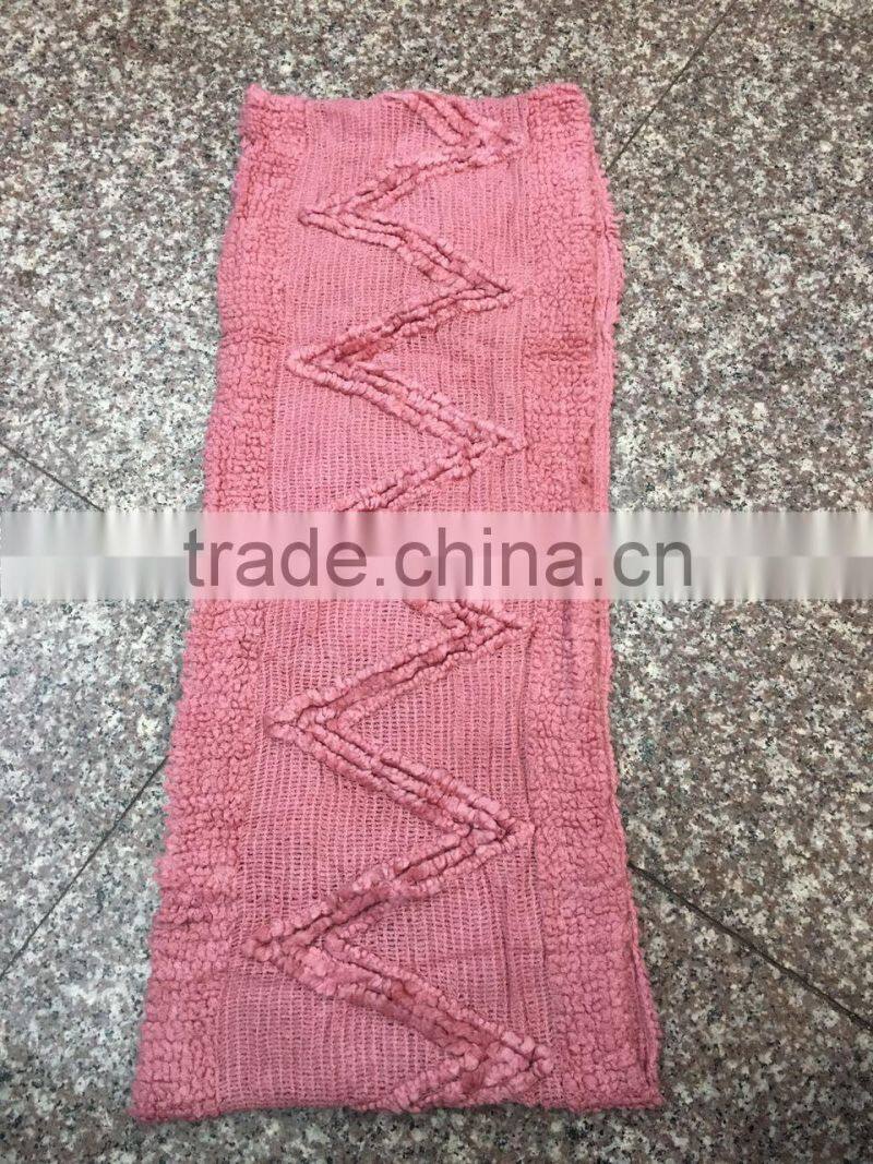 Stock Item wholesale pink winter long neck warmer ripple pattern loop scarf for girls