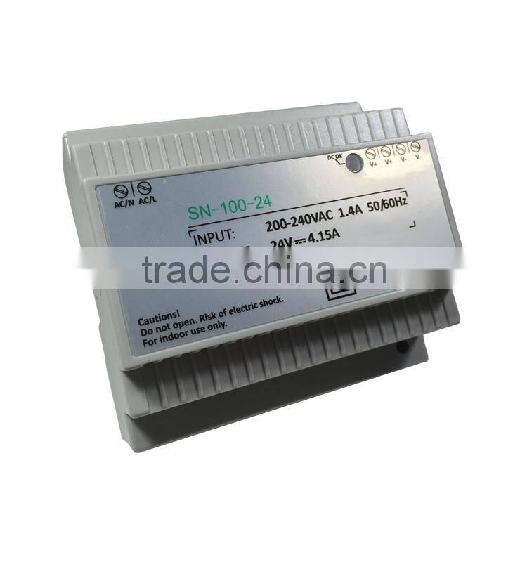 24V 100W Slim Design Single Output DIN Rail Switching Power Supply shenzhen