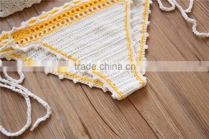 Yellow color Hand crochet bikini, summer crochet bralette swimwear