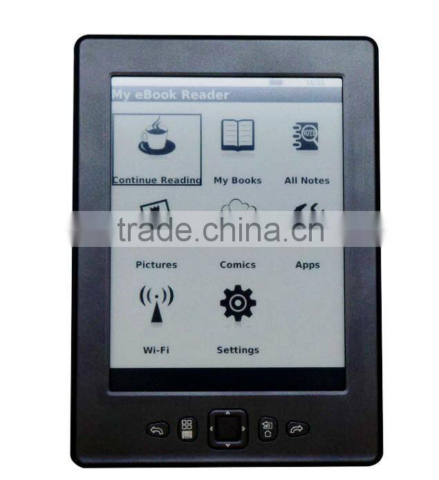6 inch ebook reader with wifi, e ink screen,touched panel