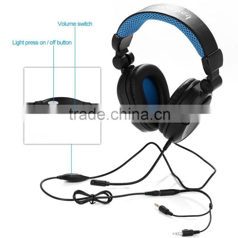 Super Bass stereo tablet headset Gaming PC gaming headphone for PS4/Xbox one with removable mic foldable headband