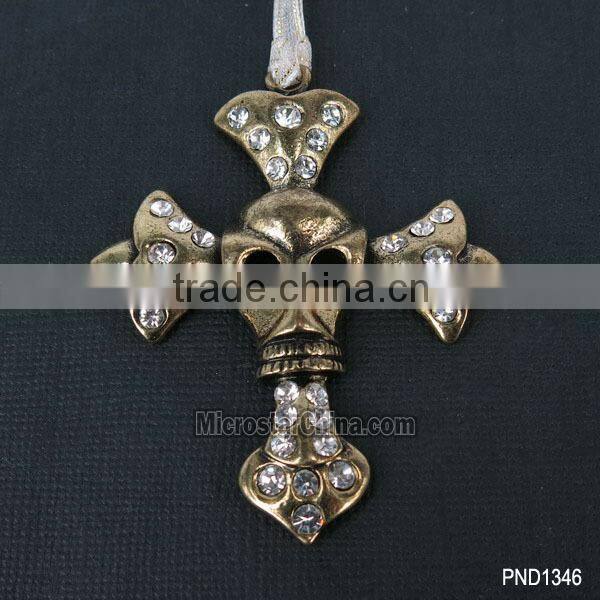 71*92mm Goldplated Fashion Wholesale Rhinestone Cross Pendant
