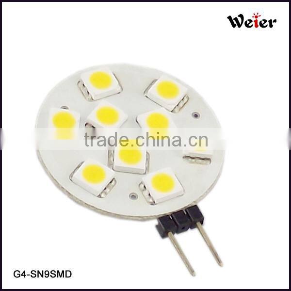 2014 hot selling!!! 10-12lm 48smd 3014 12v ac/dc current silicone G4 led light CE for Europe