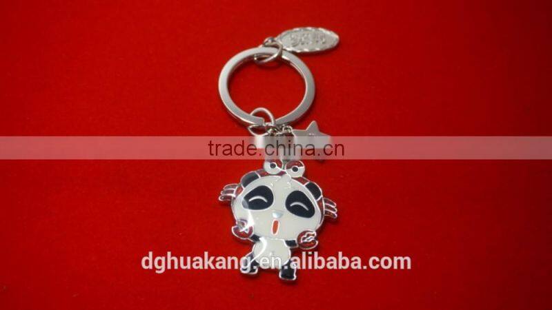 2016 Factory price panda mascot keychain special design cute China style zinc alloy keyring