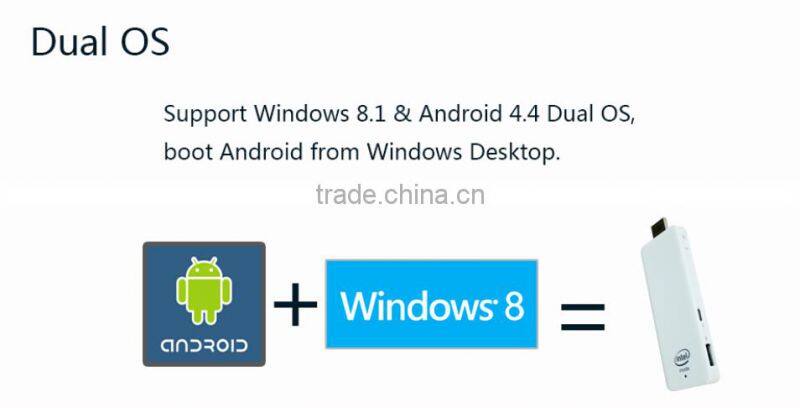mini pc dongle TV Wintel box Windows8.1 Dual OS Windows8.1 Android4.4 dual boot Smart TV box
