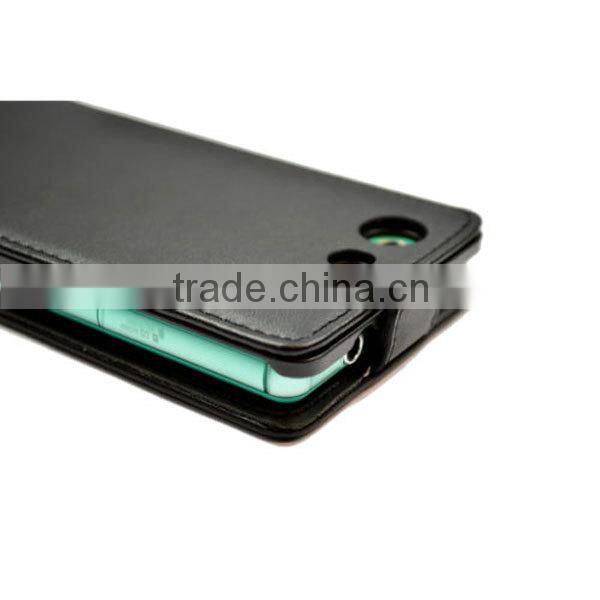 PU leather flip case for Sony Xperia Z3 Compact,pu cover for sony