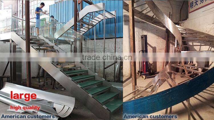 Stainless Steel Staircase Handrail Design / Stainless Steel glass Staircase