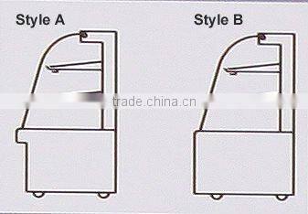 single curve bakery refrigerator showcase