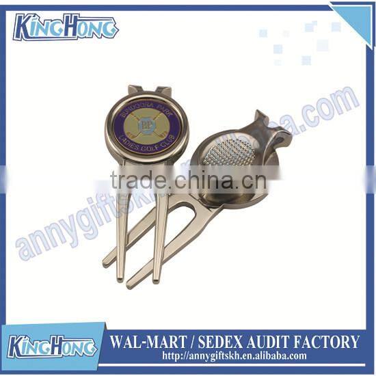 Blank golf divot tool with custom ball marker