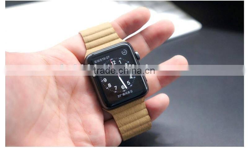 2016 New Fashion 100% Genuine Leather 38mm 42mm Quilted Strap For Apple Watch Band