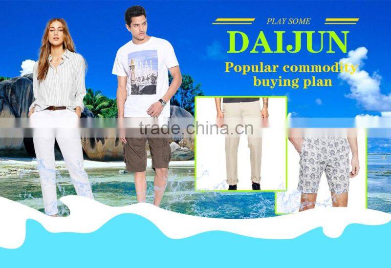 Daijun oem high quality fit deep blue crepe girl half pants and fashion high school girls in trousers