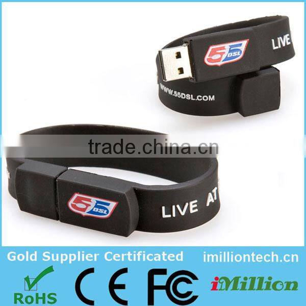 Bulk Cheap Silicon 8GB USB Flash Drives 4GB Silicon USB Bracelet/Wristband USB