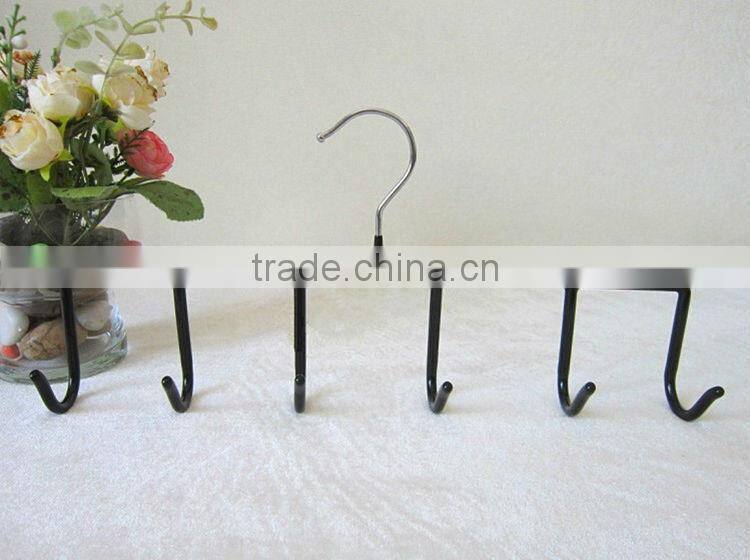 Non Slip PVC Coated 5 Hooks Hanger for Belt, Metal Accessories Organizer