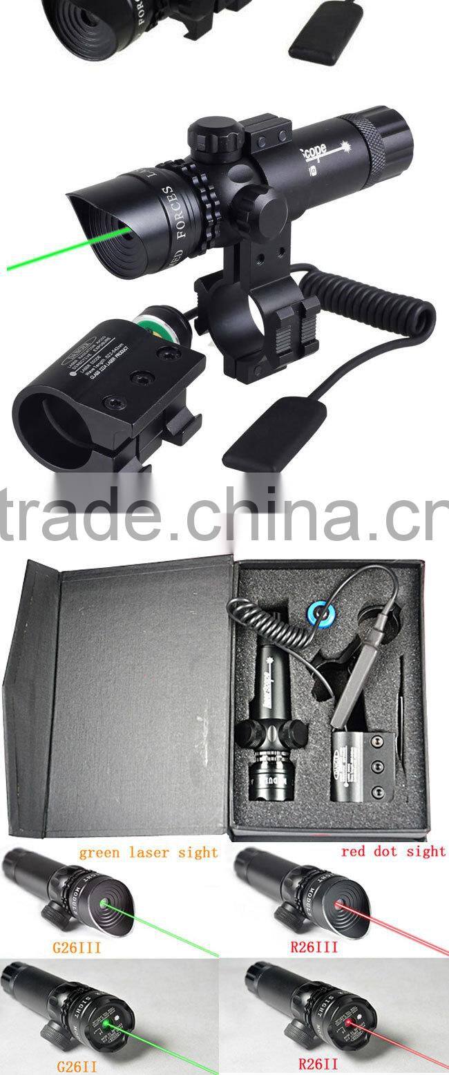BIJIA tactical green red mil dot laser sight scope