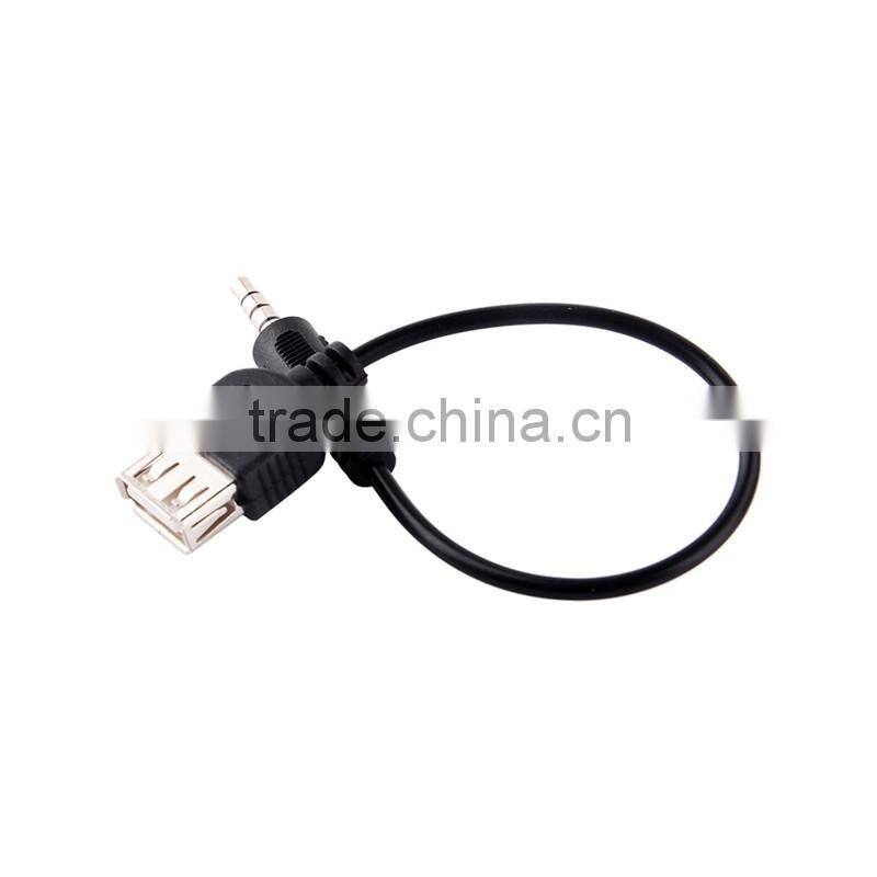 3.5mm Male AUX Audio Plug Jack to USB 2.0 Female Converter Cable Cord Car MP3 Audio Cable Line