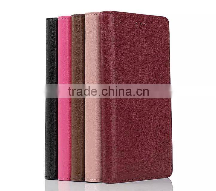 Luxury design fashion book style for huawei ascend p8 real flip wallet leather phone case